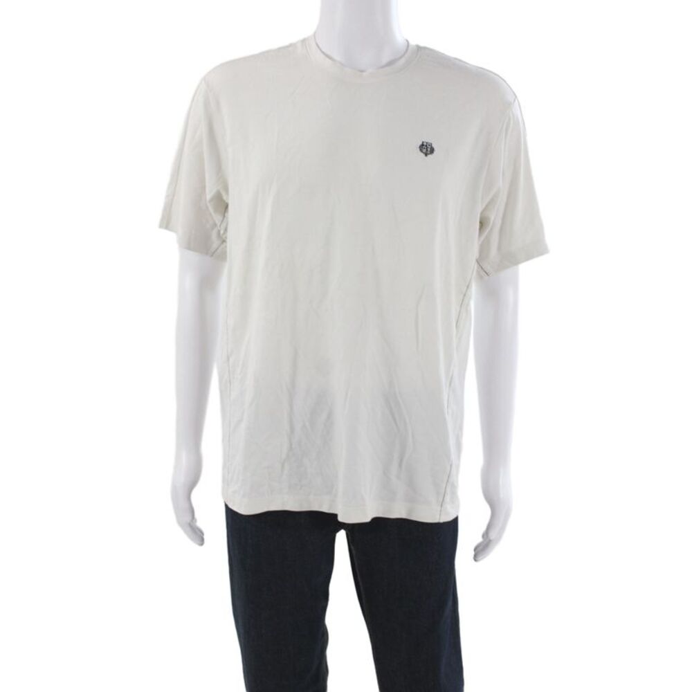 Loro Piana Mens T-Shirt White Cotton Crew Neck Short Sleeve Solid Size 50